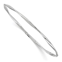 Load image into Gallery viewer, 10K White Gold Polished Twisted Slip-on Bangle
