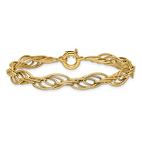 Load image into Gallery viewer, 10K Polished Fancy Oval Link Bracelet
