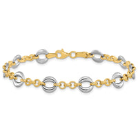 Load image into Gallery viewer, 10K Two-tone Polished Fancy Link Bracelet
