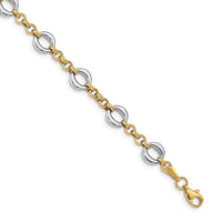 Load image into Gallery viewer, 10K Two-tone Polished Fancy Link Bracelet

