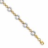 10K Two-tone Polished Fancy Link Bracelet