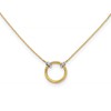 10K with Rhodium Polished Circle Necklace