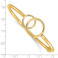 Load image into Gallery viewer, 10K Polished Double Circled Hinged Bangle
