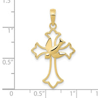 Load image into Gallery viewer, 10k Polished Cross w/Dove Pendant
