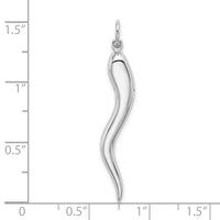 Load image into Gallery viewer, 10k White Gold Solid Polished 3-Dimensional Large Italian Horn Charm
