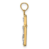 Load image into Gallery viewer, 10k Two-tone INRI Crucifix Pendant
