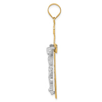 Load image into Gallery viewer, 10k Two-tone INRI Crucifix Pendant
