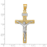 Load image into Gallery viewer, 10k Two-tone INRI Crucifix Pendant
