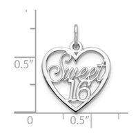 Load image into Gallery viewer, 10K White Gold SWEET 16 In Heart Charm
