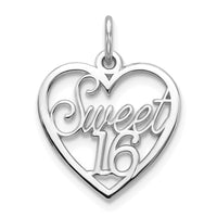 Load image into Gallery viewer, 10K White Gold SWEET 16 In Heart Charm
