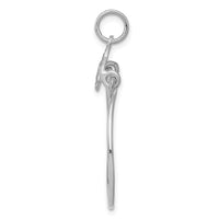 Load image into Gallery viewer, 10K White Gold Double Hearts On Top Charm Holder

