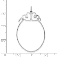 Load image into Gallery viewer, 10K White Gold Double Hearts On Top Charm Holder
