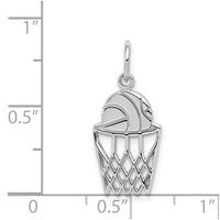 Load image into Gallery viewer, 10K White Gold Basketball and Net Charm
