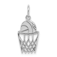 Load image into Gallery viewer, 10K White Gold Basketball and Net Charm
