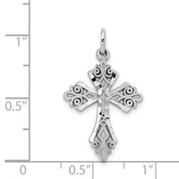 Load image into Gallery viewer, 10K White Gold Diamond-Cut Cross Charm
