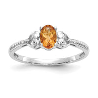 Load image into Gallery viewer, 10k White Gold Citrine and Diamond Ring
