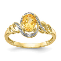 Load image into Gallery viewer, 10K Citrine and Diamond Ring
