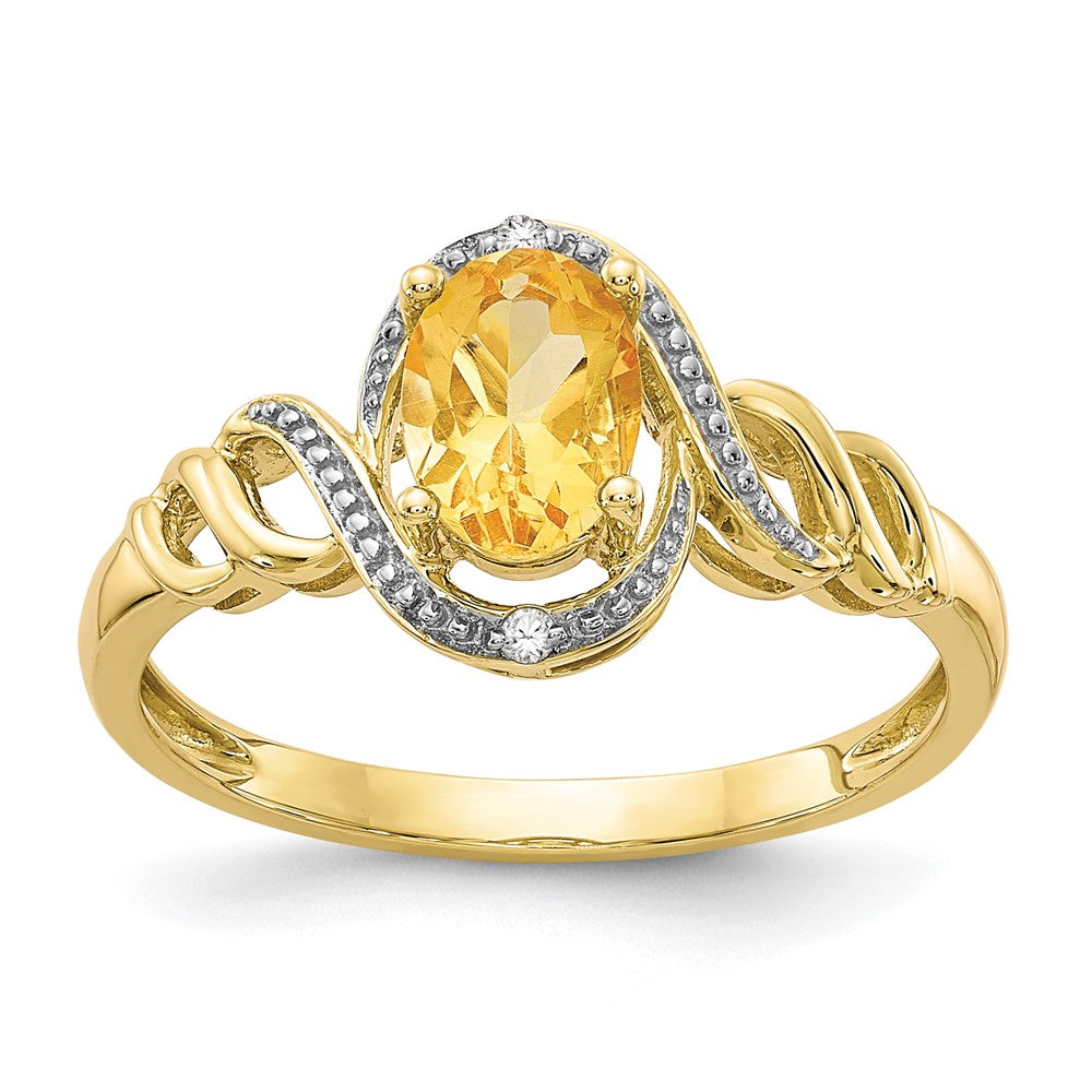 10K Citrine and Diamond Ring