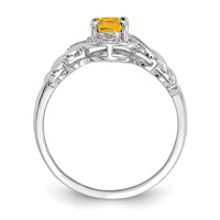 Load image into Gallery viewer, 10k White Gold Citrine and Diamond Ring
