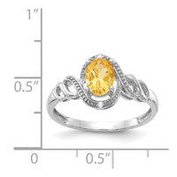 Load image into Gallery viewer, 10k White Gold Citrine and Diamond Ring
