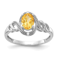 Load image into Gallery viewer, 10k White Gold Citrine and Diamond Ring
