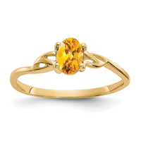 Load image into Gallery viewer, 10k Polished Genuine Citrine Birthstone Ring
