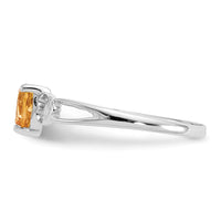 Load image into Gallery viewer, 10k White Gold Polished Genuine Citrine Birthstone Ring
