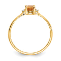 Load image into Gallery viewer, 10k Polished Genuine Diamond &amp; Citrine Birthstone Ring
