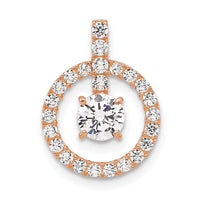 Load image into Gallery viewer, 10K Tiara Collection Rose Gold Polished CZ Pendant
