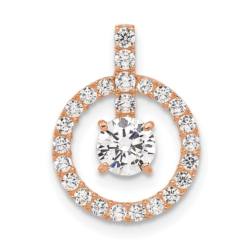 10K Tiara Collection Rose Gold Polished CZ Pendant