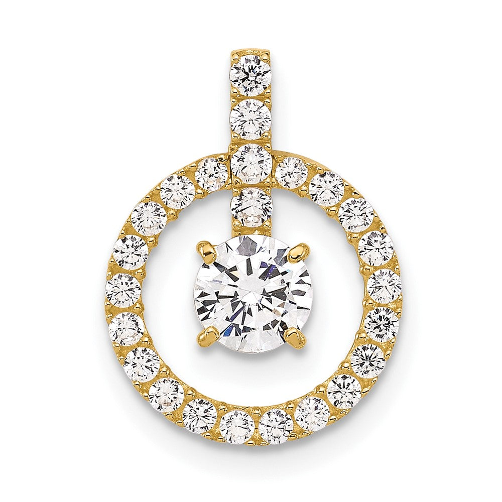 10K Tiara Collection Polished CZ Pendant
