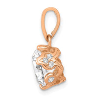 Load image into Gallery viewer, 10K Tiara Collection Rose Gold Polished CZ Pendant
