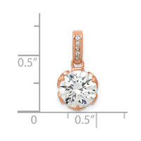 Load image into Gallery viewer, 10K Tiara Collection Rose Gold Polished CZ Pendant
