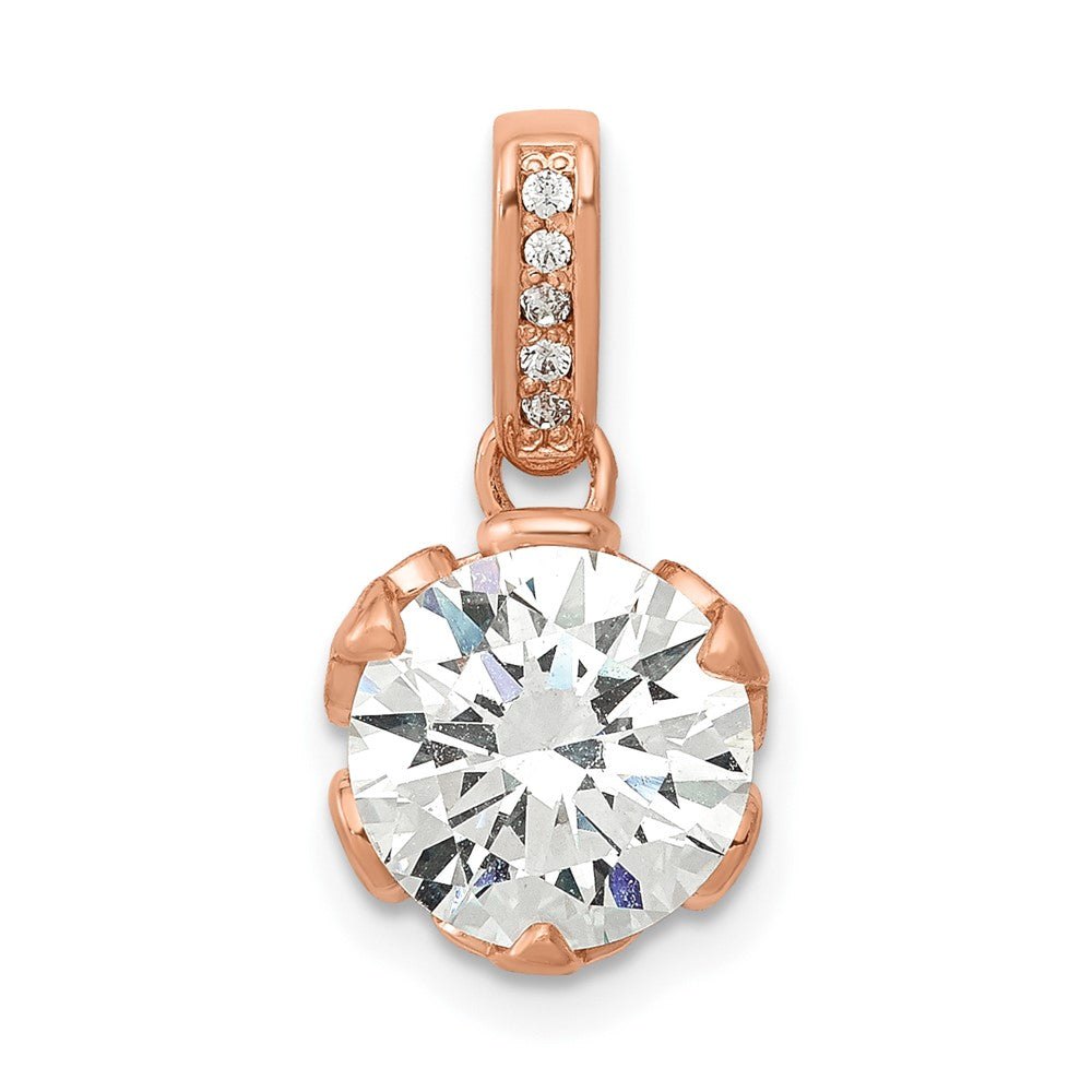 10K Tiara Collection Rose Gold Polished CZ Pendant