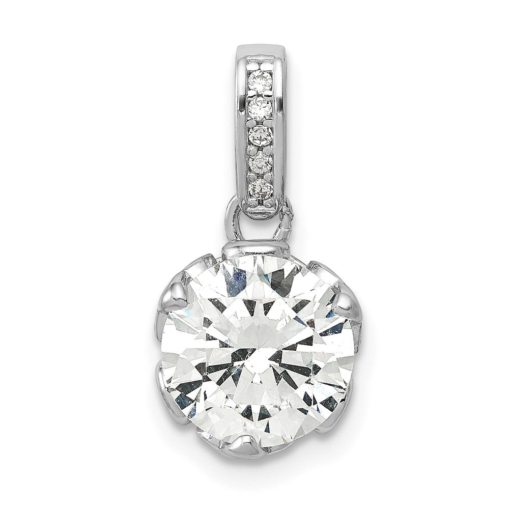 10K Tiara Collection White Gold Polished CZ Pendant