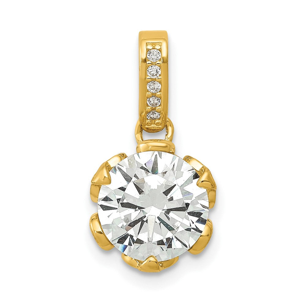 10K Tiara Collection Polished CZ Pendant