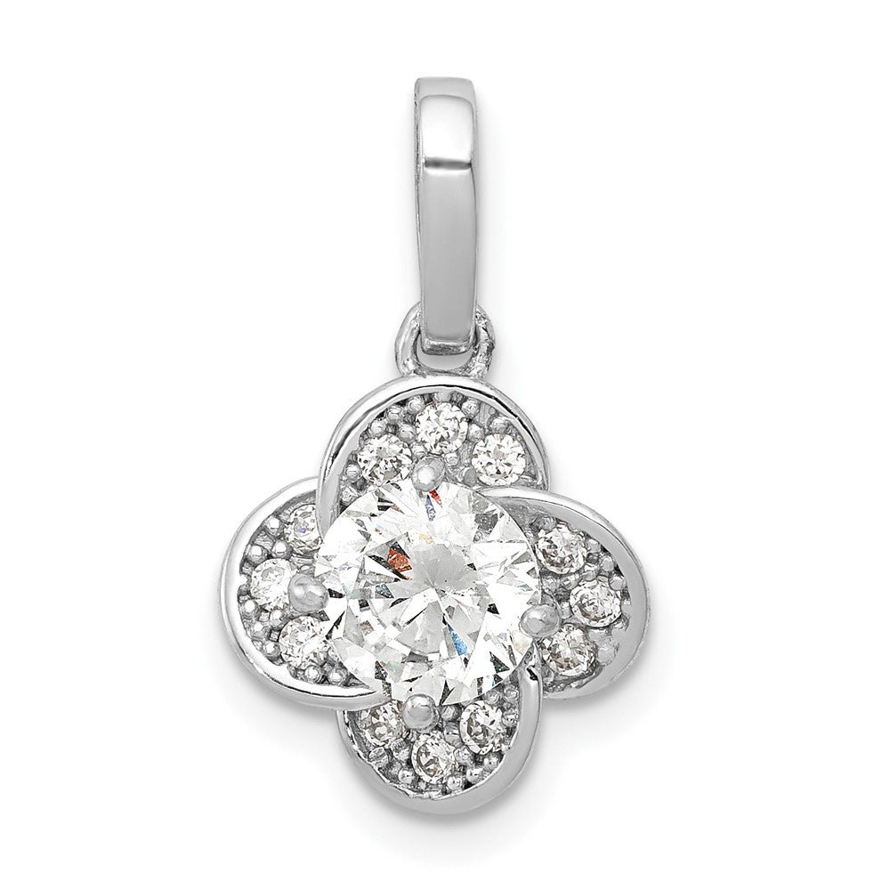 10K Tiara Collection White Gold Polished CZ Pendant
