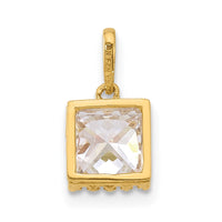 Load image into Gallery viewer, 10k Tiara Collection Polished Square CZ Pendant
