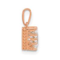 Load image into Gallery viewer, 10k Tiara Collection Rose Gold Polished Square CZ Pendant
