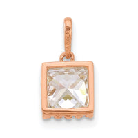 Load image into Gallery viewer, 10k Tiara Collection Rose Gold Polished Square CZ Pendant
