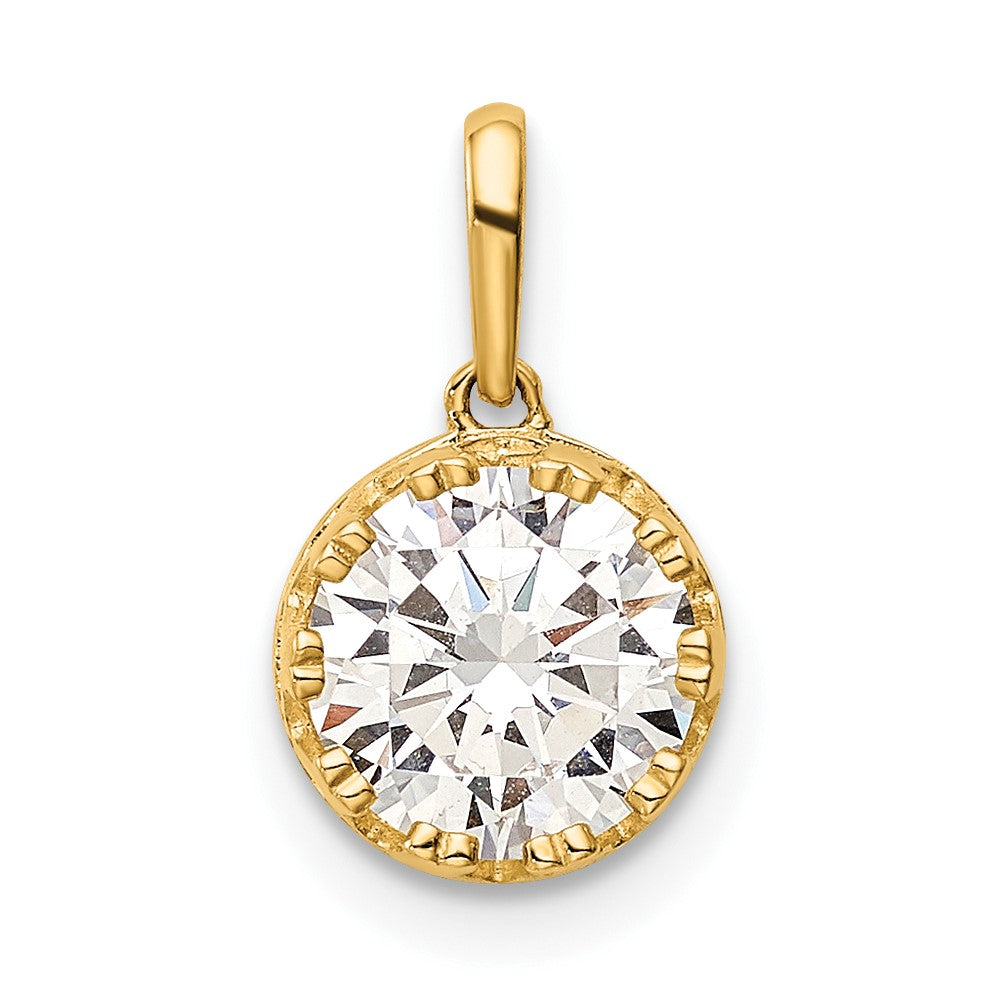 10k Tiara Collection Polished CZ Pendant