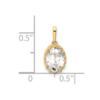 Load image into Gallery viewer, 10k Tiara Collection Polished Oval CZ Pendant
