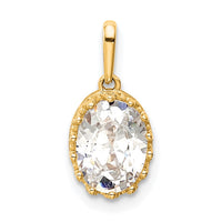 Load image into Gallery viewer, 10k Tiara Collection Polished Oval CZ Pendant
