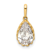 Load image into Gallery viewer, 10k Tiara Collection Polished Pear CZ Pendant
