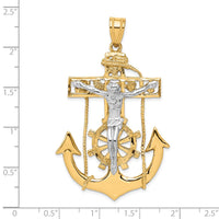 Load image into Gallery viewer, 10k Two-tone Mariner&#39;s Crucifix Pendant
