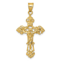 Load image into Gallery viewer, 10k INRI Fleur De Lis Crucifix Pendant
