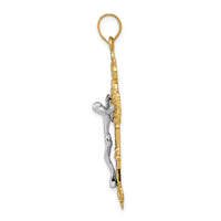 Load image into Gallery viewer, 10k INRI Fleur De Lis Crucifix Pendant
