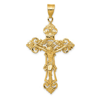 Load image into Gallery viewer, 10k INRI Fleur De Lis Crucifix Pendant
