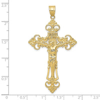 Load image into Gallery viewer, 10k INRI Fleur De Lis Crucifix Pendant
