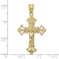 Load image into Gallery viewer, 10k INRI Fleur De Lis Crucifix Pendant
